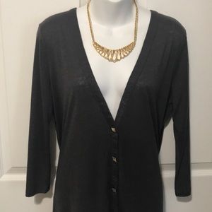 AUGUST MOON Vneck/Open Back Hi-Lo Top